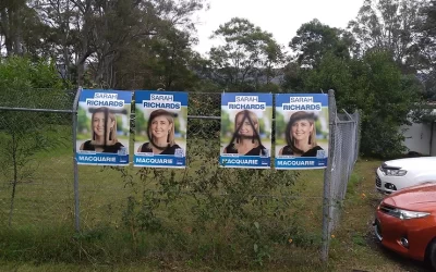 Richards’ election signs defaced in Kurrajong as we move into election campaign half way mark