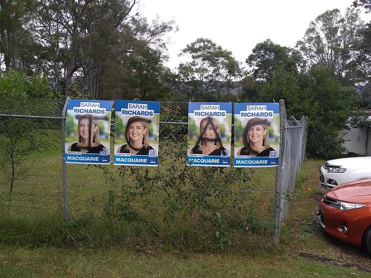 Richards’ election signs defaced in Kurrajong as we move into election campaign half way mark