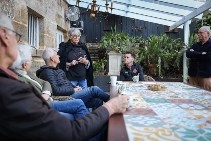 State Labor leader Chris Minns visits the Hawkesbury to tour flood affected areas