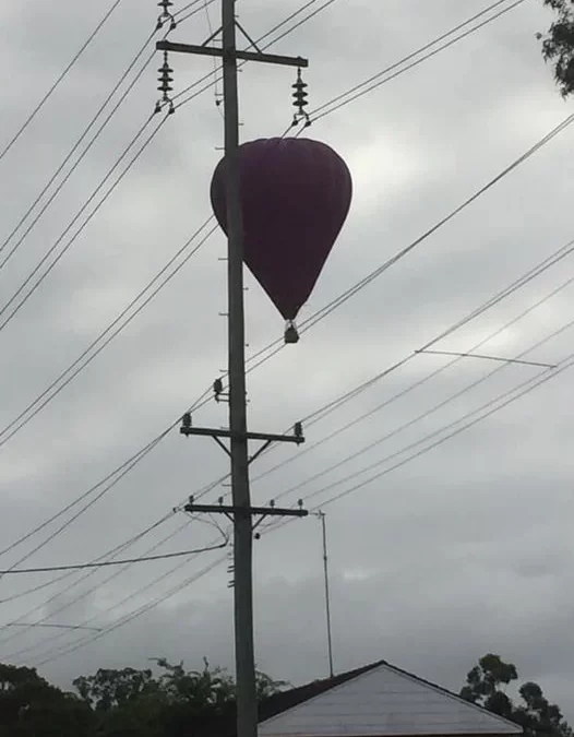 Hot air balloons make spectacular landing in McQuade and Deerubbin Parks this morning