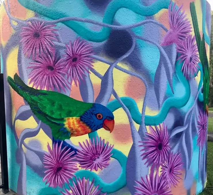 Water colours – lorikeets, gum leaves and flowers transform Macdonald Public School’s playground