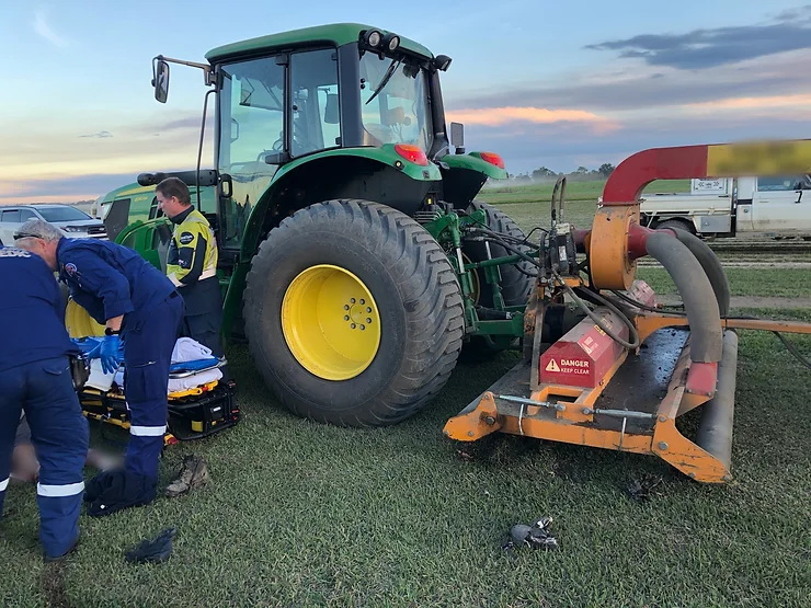 Man Amputates His Lower Leg In Accident With Industrial Lawn Mower At ...