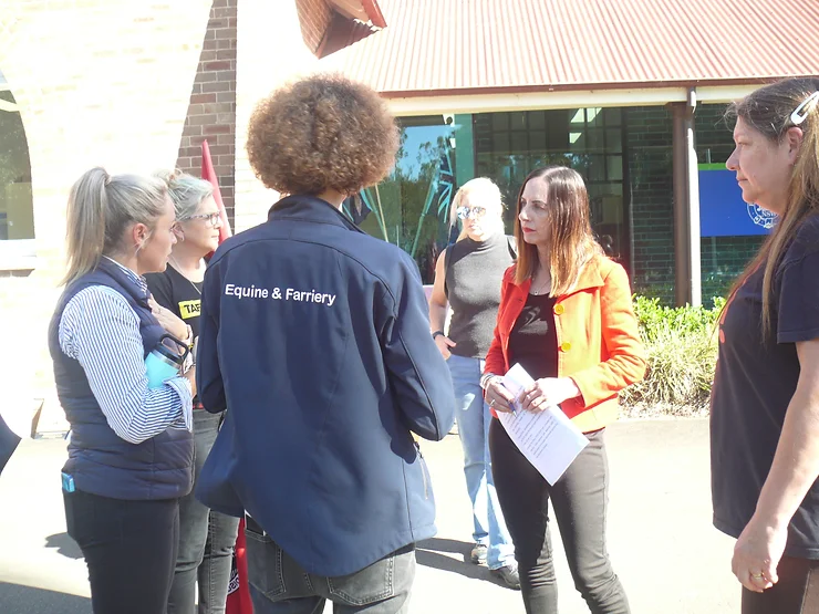 MP Preston meets demonstrators as anger and despair grows over Richmond TAFE equine courses future